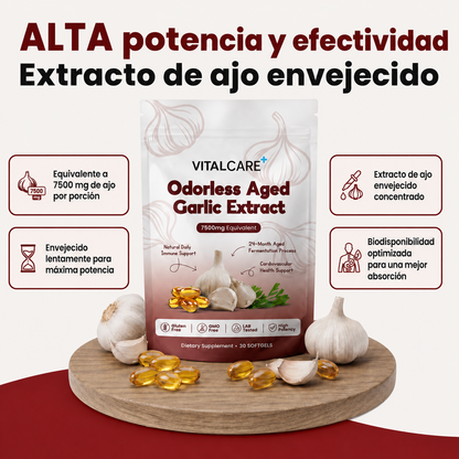 VitalCare Ajo Envejecido 24 Meses — Baja tu presión y colesterol naturalmente